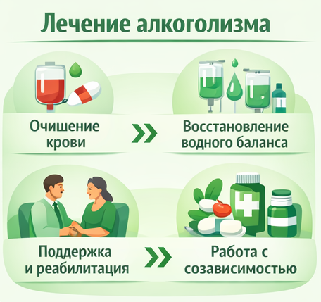 лечение алкоголизма в Долинске этапы